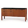 Mid-Century Modern Sideboard with Black Laminate Top