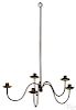Wrought iron five-arm chandelier