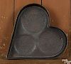 Large punched tin heart cheese strainer
