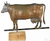 Full bodied copper cow weathervane