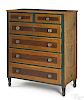 Pennsylvania Sheraton painted chest of drawers