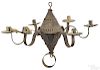 Punched tin chandelier