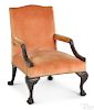 George III style mahogany open armchair
