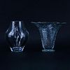 Lot of Two (2) Tableware, St. Louis Crystal Vase along with Etched Glass Vase. St. Louis vase is si