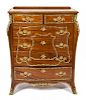 A Louis XV Style Five-Drawer Tall Chest
