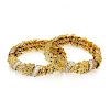 David Webb Gold and Diamond Convertible Bracelets/Necklace