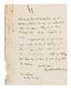 * BROWNING, Elizabeth Barrett. Autographed letter signed ("Elizabeth Barrett Browning"), to Mrs. Sunderland, Casa Solomei [It