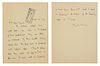 * DREISER, Theodore (1871-1945). Autograph letter signed ("Theodore Dreiser"), to Alice Kauser. New York, 26 March 1919.