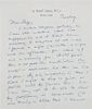* ELIOT, Thomas Stearns. Autographed letter signed ("Tom"), London, Tuesday n.d., but envelope postmarked 21 September 1949].
