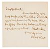 * FROST, Robert (1874-1963). Autograph letter signed ("Robert Frost"), to Mr. Kanti. n.p., n.d.