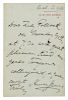 * JAMES, Henry (1843-1916). Autograph letter signed ("Henry James"), to Lady Pollock. London, 24 March [no year].