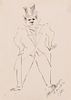 * CARUSO, Enrico. Original drawing, a self-portrait/caricature, in pen and ink, on paper, signed and dated "Enrico Caruso Lon