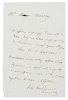 * DONIZETTI, Gaetano (1797-1848). Autograph letter signed ("Donizetti'), in French, to M. Mauroy. Paris, 8 August 1843.
