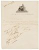 * NAPOLEON I (1769-1821). Letter signed ("Bonaparte"), to his Minister of War, Louis-Alexandre Berthier. "9 Florial An X" [29