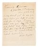 * ROGERS, Will (1879-1935). Autograph note signed ("Will Rogers"), to Tommy Kirnan. N.p., 22 August 1923.