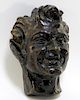 European Bronze Sculptural Head of Satyr Pan