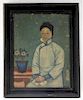 Chinese Canton China Trade Painting of Woman