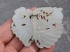 19C. Chinese Carved White Jade Hinged Moth Amulet