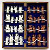 Chinese Carved Tea Stained Ivory Chess Set