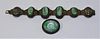 Chinese Carved Jadeite & Silver Bracelet & Pin