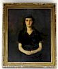 Boston School Portrait Painting of Young Woman