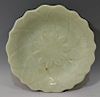 CHINESE ANTIQUE CELADON PORCELAIN DISH - QIANLONG MARK AND PERIOD