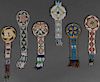A GROUP OF NATIVE AMERICAN BEADED WATCH FOBS