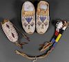 A GROUP OF 3 SIOUX OR SIOUX STYLE BEADED ITEMS