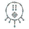 Antique Turquoise and Diamond Convertible Set, French