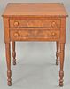 Sheraton two drawer stand, circa 1830. ht. 28 1/2 in., top: 20 1/2" x 23"