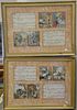 Set of six Victorian framed Alphabet poems with all 26 letters. sight size 13 1/2" x 19".