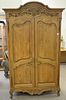 Louis XV style two door armoire with four fitted interior drawers, plus shelf, ht