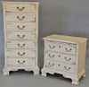 Pennsylvania House three piece bedroom set with lingerie chest (ht. 52 in.), double chest and mirror (ht. 80 in., wd. 68 in.)