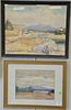 Four Charles Richert (1880-1974) watercolors including landscape, seascape, landscape with marsh, and river's edge. sight siz