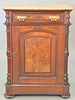 Victorian walnut marble top cabinet with door and drawer. ht. 43 in., wd. 30 in., dp. 21 in.