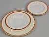 Thirty-six total pieces to include partial set of Minton china marked Minton 4-50, 12 dinner plates, 12 soup bowls, 12 lunch 