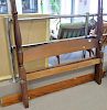 Sheraton mahogany canopy bed with fluted columns and original rails, circa 1830 (canopy not included). ht. 57 in., lg. 74 1/2
