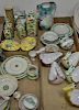 Four tray lots of Italian Majolica to include Deruta fish pitcher, earthenware hand painted set, etc.