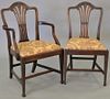 Set of ten mahogany Federal style dining chairs, two arm and eight side.