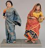 Pair of 19th century Middle Eastern ceramic dolls. ht. 15in. & 16in.   Provenance: The Estate of Thomas F Hodgman of Fairfiel