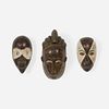 African, collection of three masks