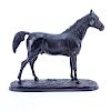 Pierre Jules Mene, French (1810 - 1879) "Ibrahim Arabian Horse" Bronze Sculpture. Signed. Rubbing t