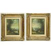 Pair of 20th Century Oil on Canvas, Landscape Scenes, Signed Lower Left. Good condition. Canvas mea