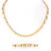 Tiffany & Co Round Brilliant Cut Diamond and 18 Karat Yellow Gold Necklace and Bracelet Suite. Sign