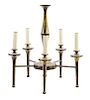 Manner of Andre Arbus, SECOND HALF 20TH CENTURY, a five-light chandelier