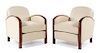Art Deco, France, 1930s, a pair of lounge chairs