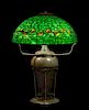 * Tiffany Studios, EARLY 20TH CENTURY, an Acorn pattern leaded glass lamp