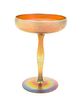 Steuben, EARLY 20TH CENTURY, a gold Aurene glass compote