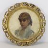WAUGH, Ida. Oil on Vellum. Portrait of a Young