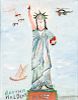 Bertha Halozan (20th c.) Statue of Liberty Painting